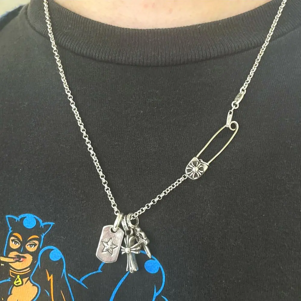 Person wearing necklace