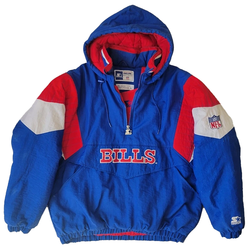 Vintage 90s Buffalo Bills Starter Pullover Half Zip Jacket