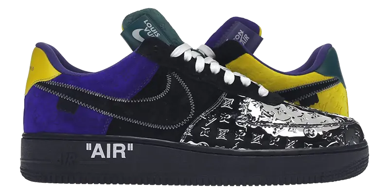 Louis Vuitton x Nike Air Force 1 Low Black Metallic Silver by Virgil Abloh